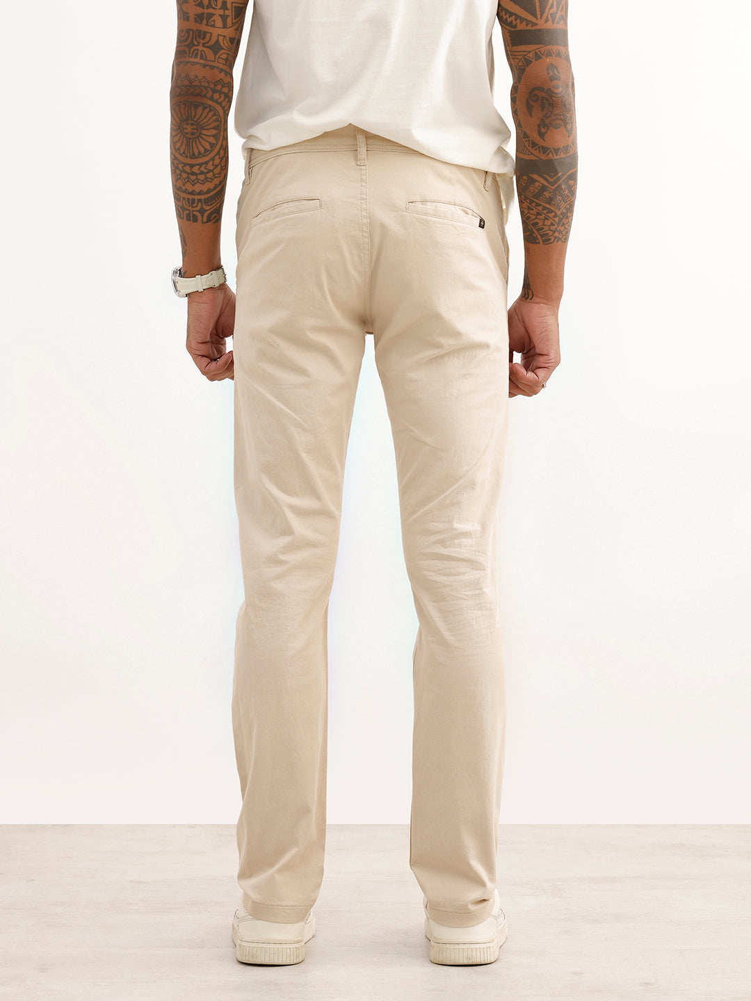 Solid Slim Fit Trouser | Off White