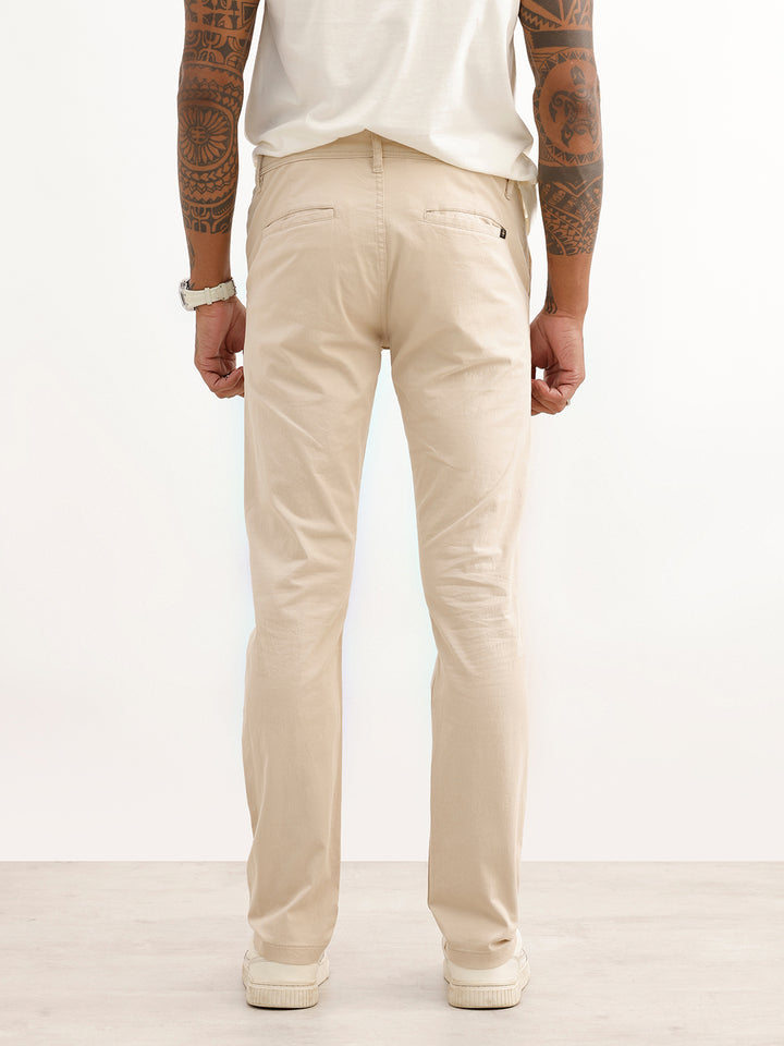 Solid Slim Fit Trouser | Off White
