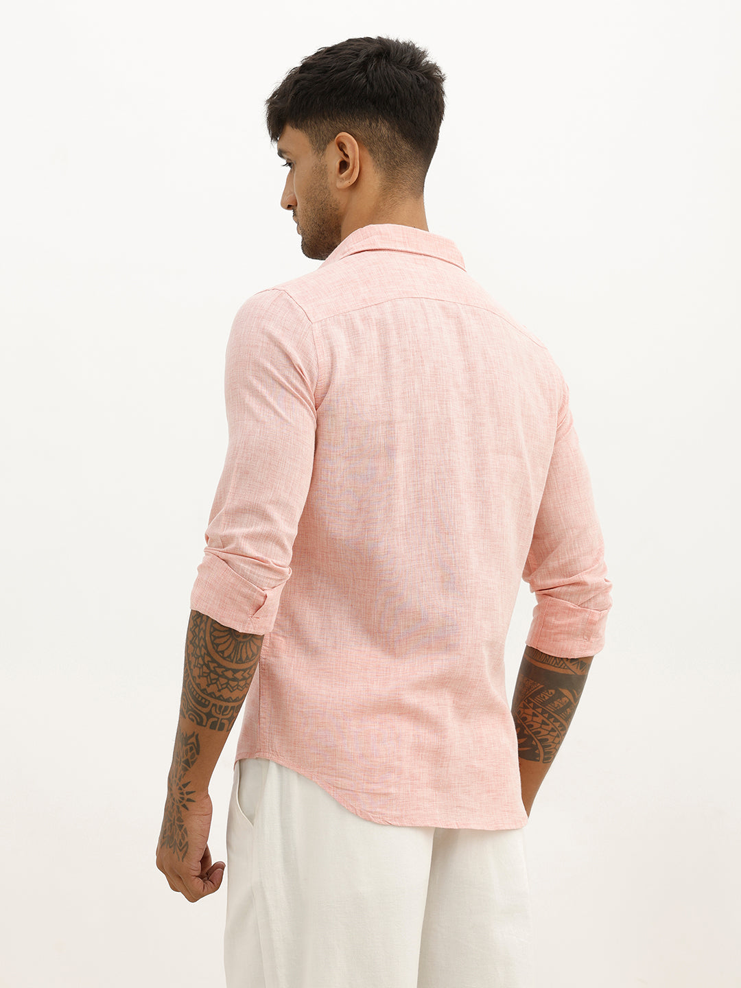 Solid Slim Fit Full Sleeve Shirt | Red