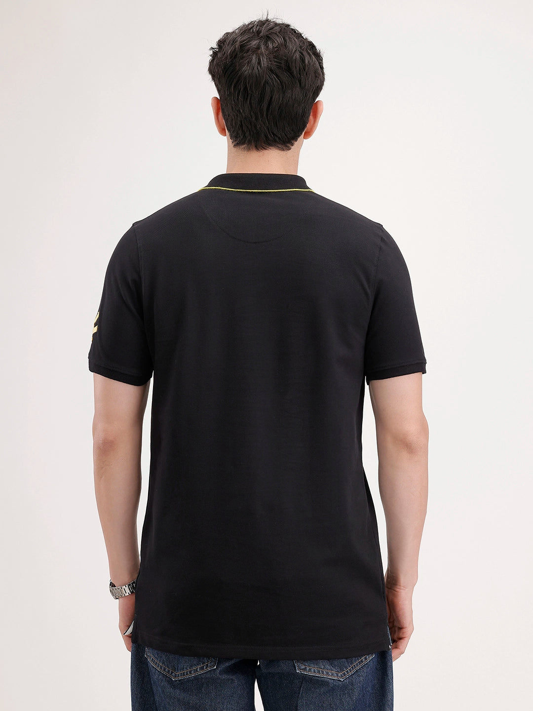 Slim Fit Tipping Collar Polo T-Shirt | Black