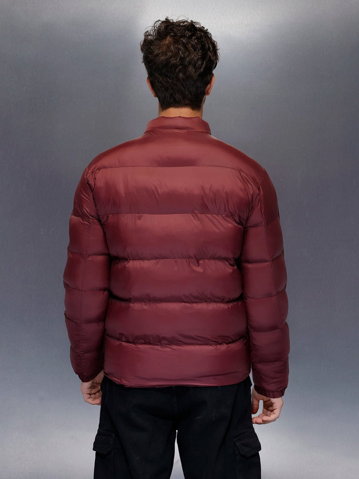 Gloss Finish Quilted Puffer Jacket | Black