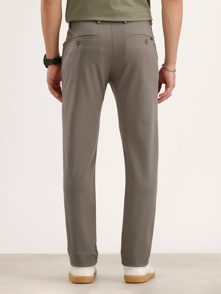 Slim Fit Solid Trouser | Green