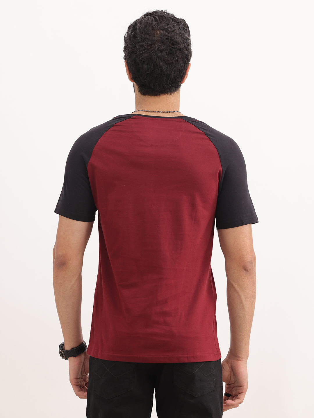 Slim Fit Ragland Sleeve T-Shirt | Maroon