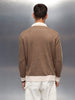 Textured Knit Sweater with Contrast Trim | Rust