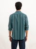 Regular Fit Full Sleeve Striped Shirt | Teal