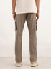 Solid Straight Fit Cargo Trouser | Olive