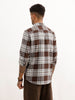 Classic Regular Fit Checkered Shirt | Brown