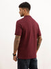 Solid Slim Fit Polo T-Shirt | Wine