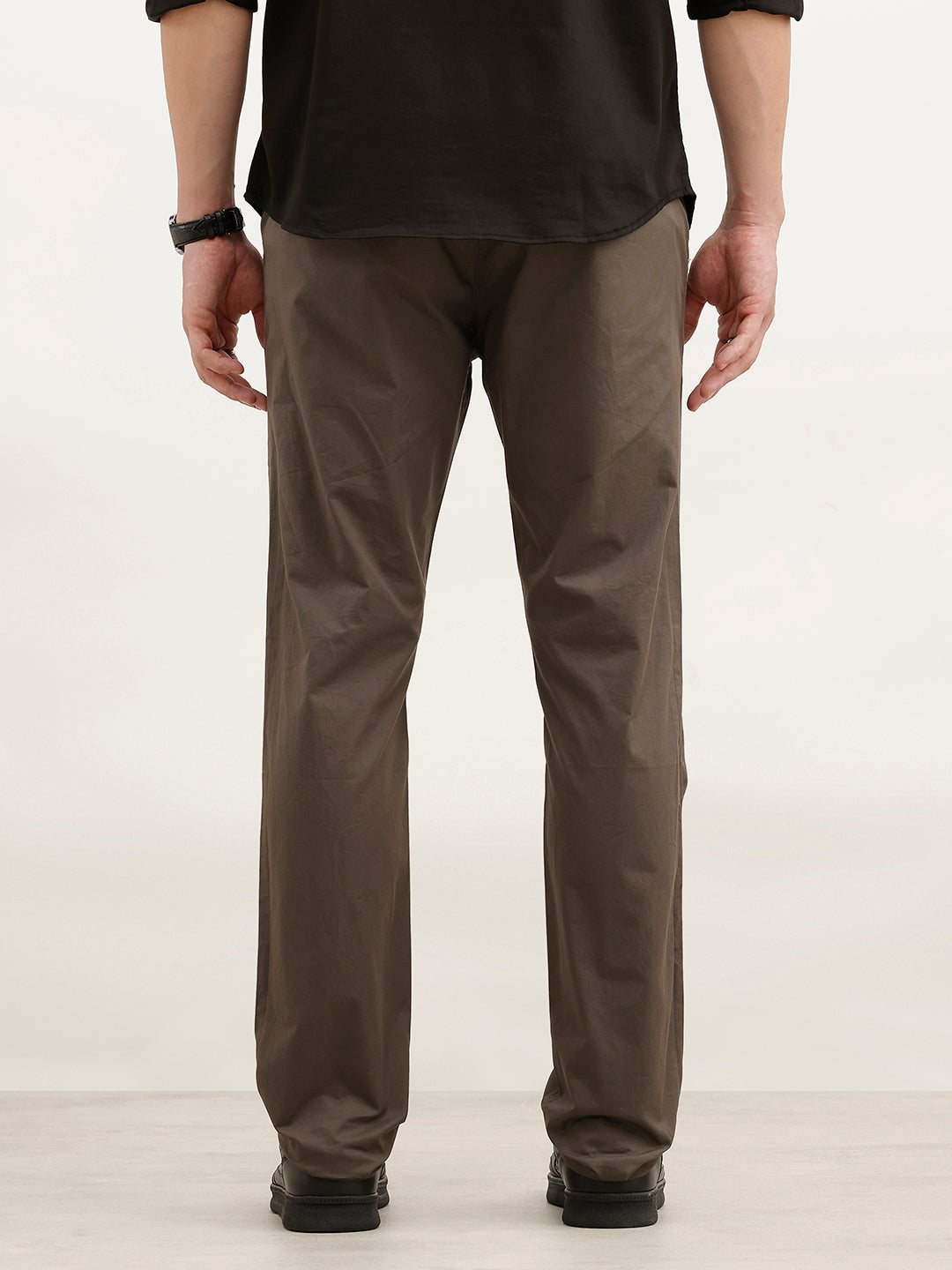 Solid Slim Fit Trouser | Olive