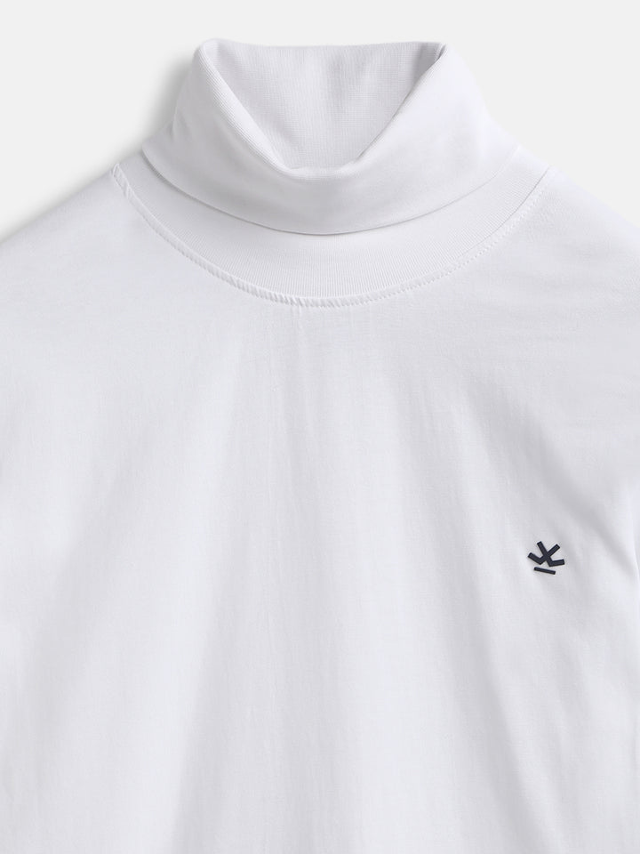 Turtle Neck Slim Fit T-Shirt | White