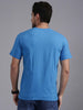 Typographic Chest Print Blue T-Shirt