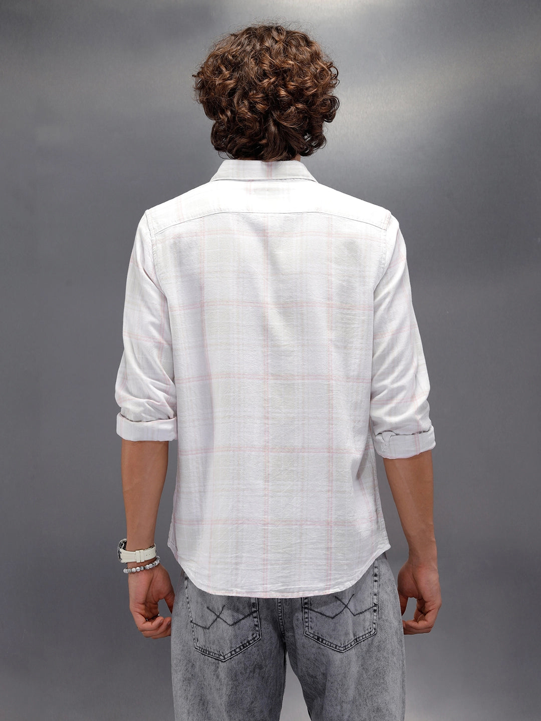 Checkered Full Sleeve Slim Fit Shirt | Light Green
