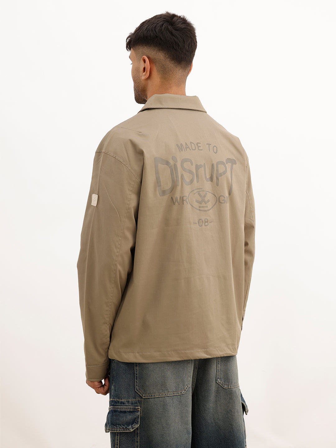 Classic Placement Printed Jacket | Khaki