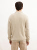 Solid Quater Zip Knitted Sweater | Beige | WSW02FSRE1068W