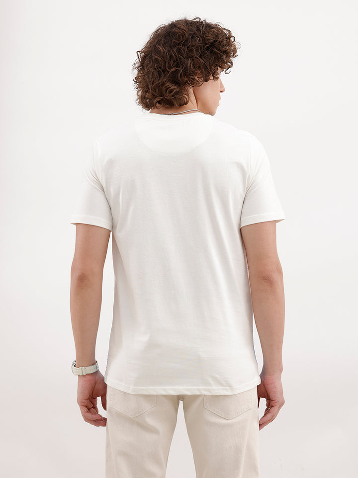 Placement Printed Slim Fit T-Shirt | White