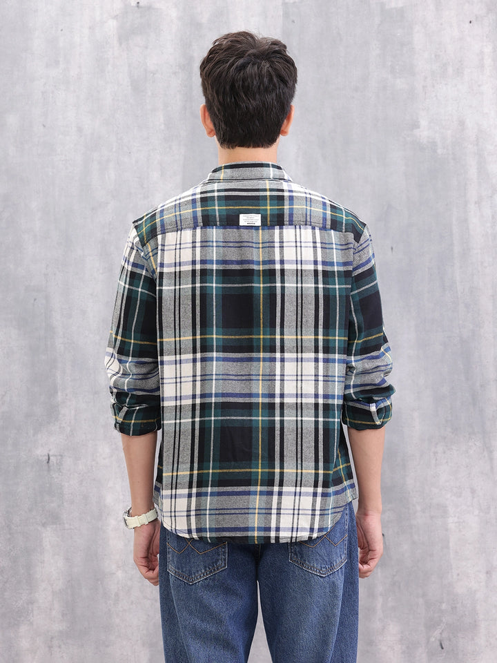 Textured Checkered Regular Fit Shirt | Green