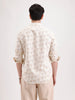 Slim Fit AOP Linen Blend Shirt  | Off White