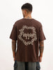 Classic Oversized Back Puffer Printed T-Shirt | Brown