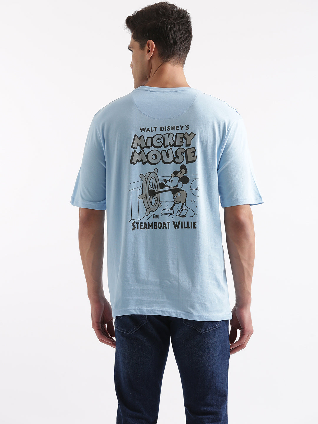 Wrogn Abstract Block Print Blue T-Shirt