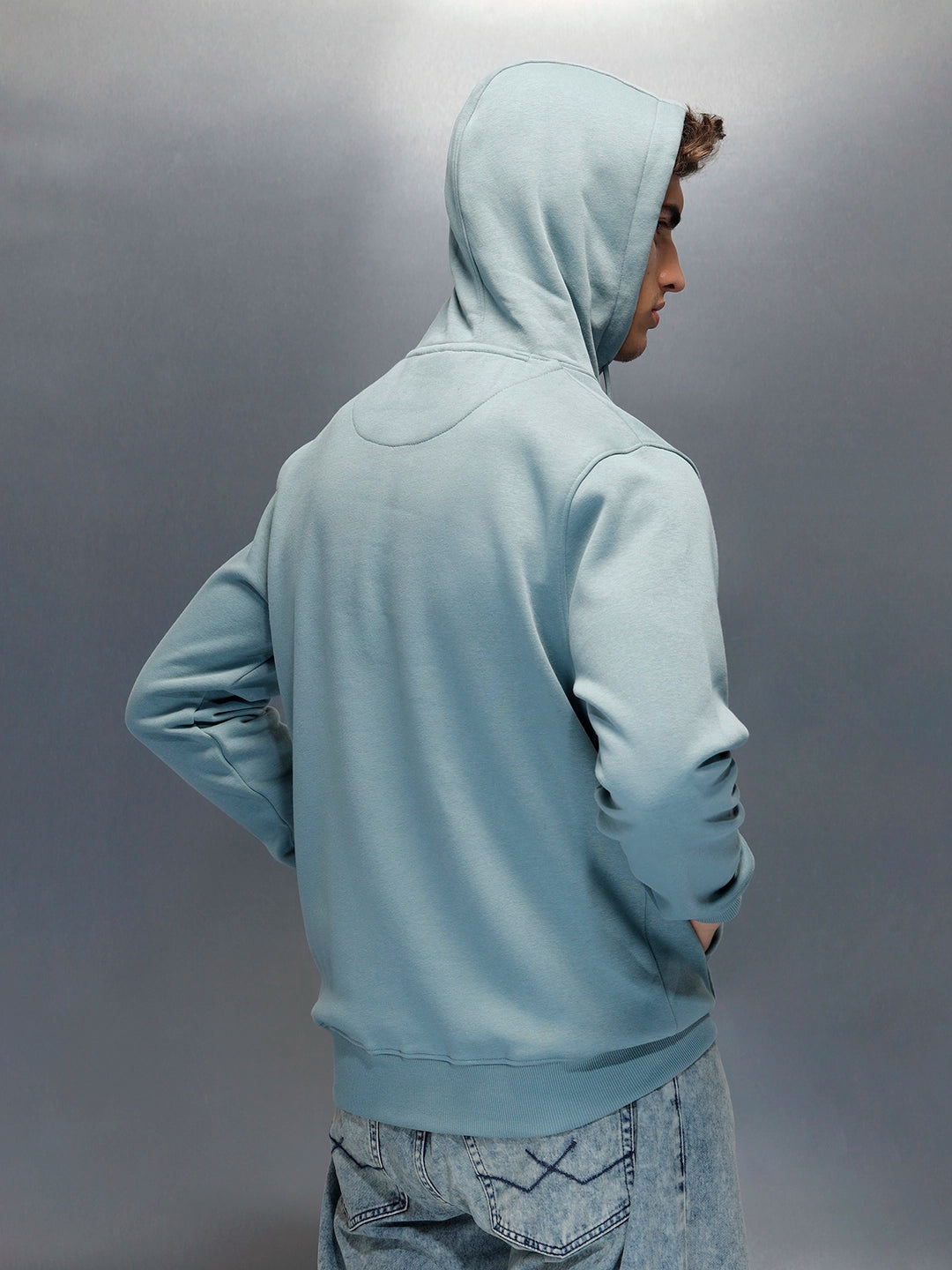 Men's casual hooded sweatshirt | Light blue