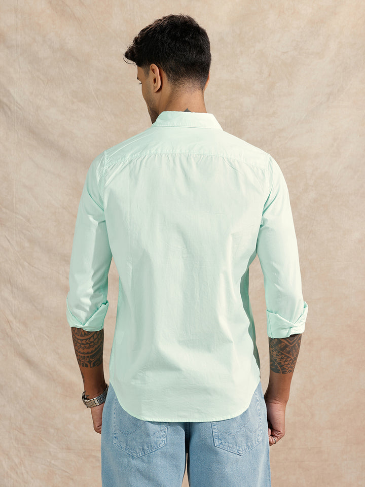 Solid Regular Fit Shirt | Light Green
