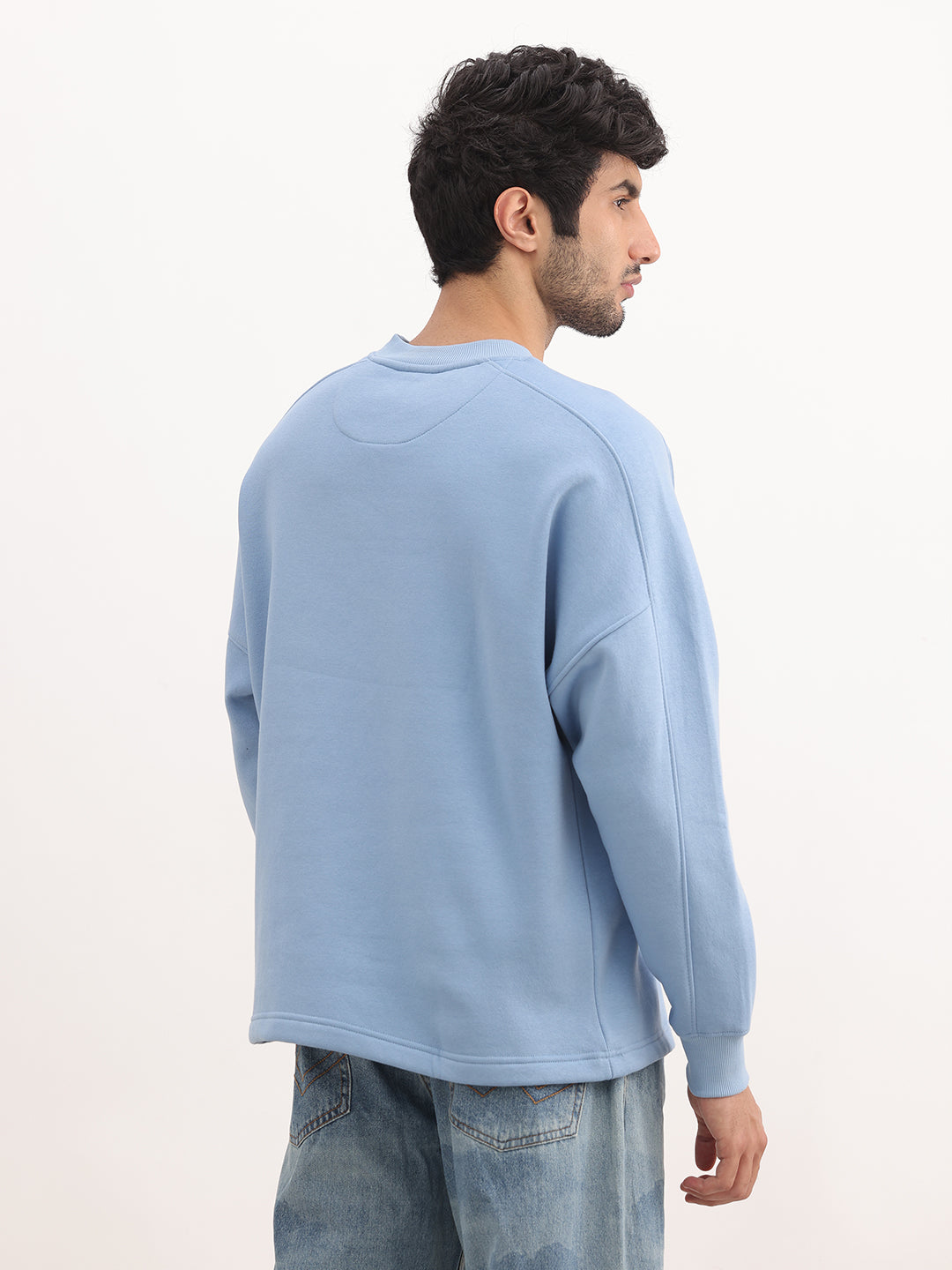 Solid Comfort Fit Sweatshirt | Blue