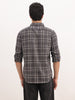 Slim Fit Checkered Full Sleeve Shirt | Dark Grey