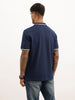 Classic Slim Fit Tipping Collar Polo T-Shirt | Navy Blue | WPT01HSSL1288M