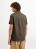 Solid Regular Fit Textured Shirt  | Olive