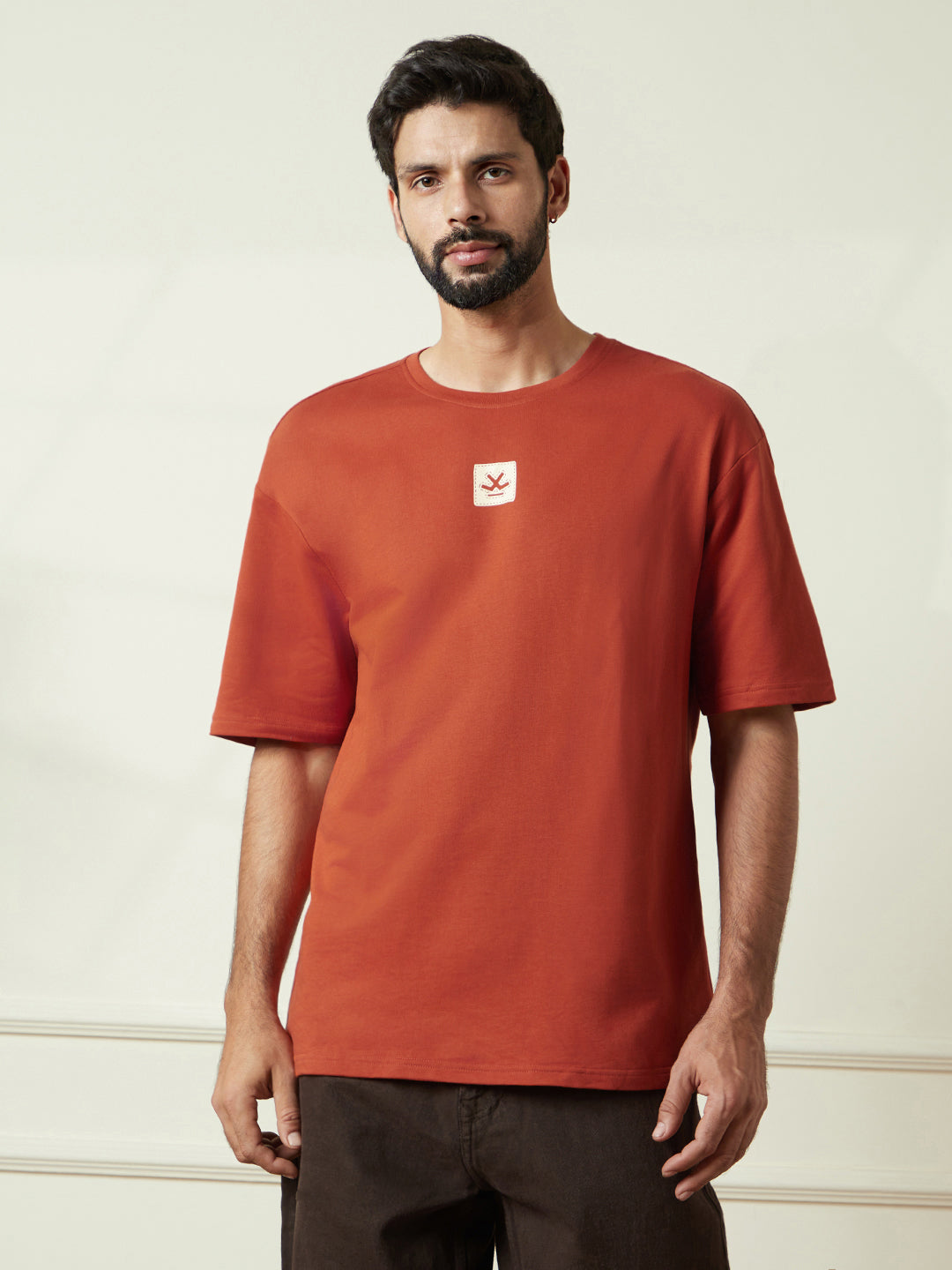 Wrogn Tropics Oversized T-Shirt in Rust