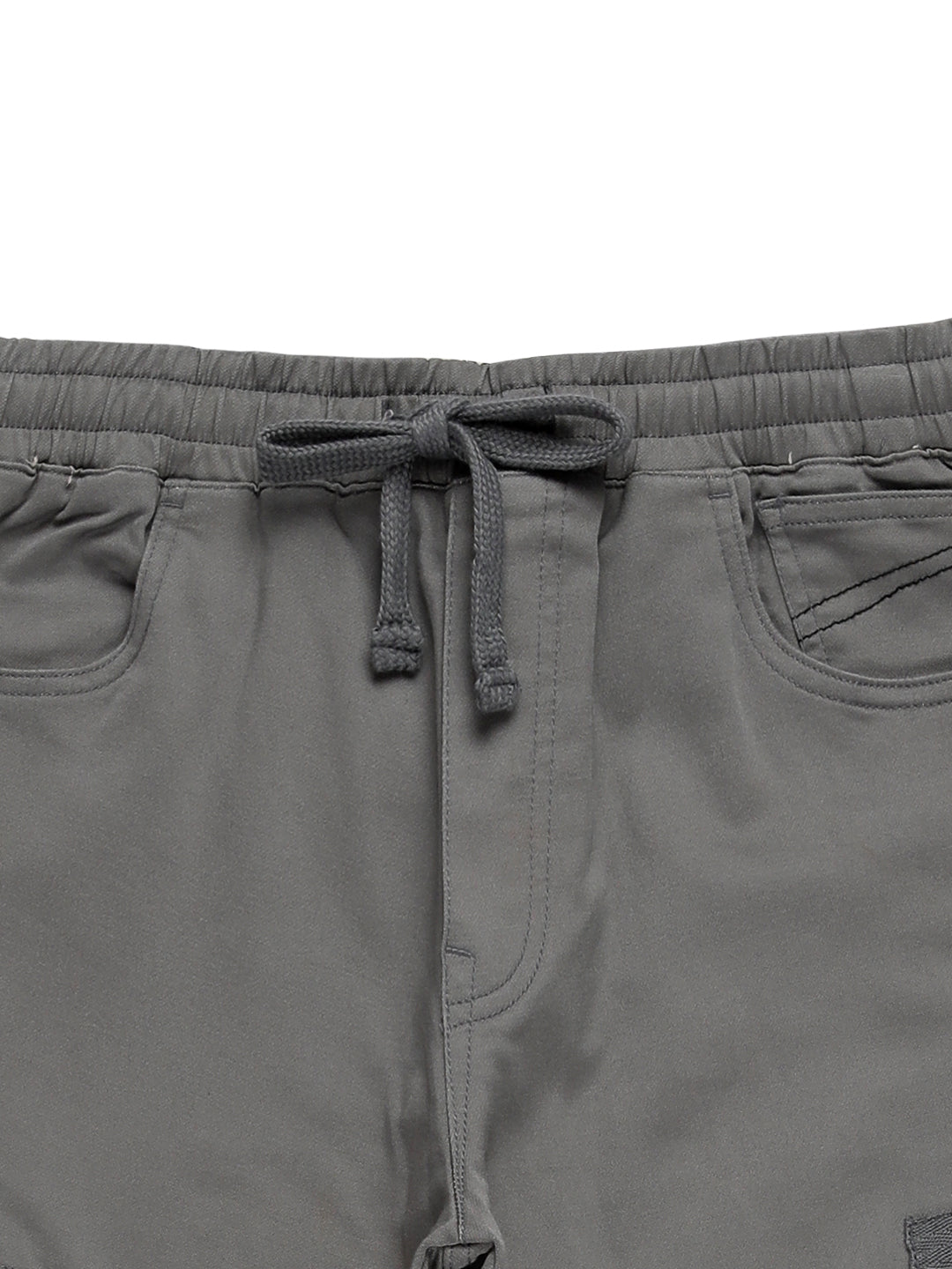 Grey Straight Fit Cargo Trousers