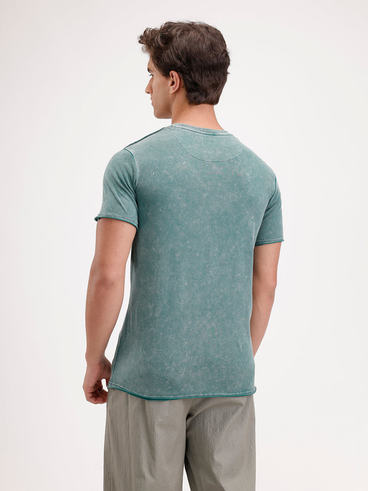Slim Fit Washed T-Shirt  | Dark Green