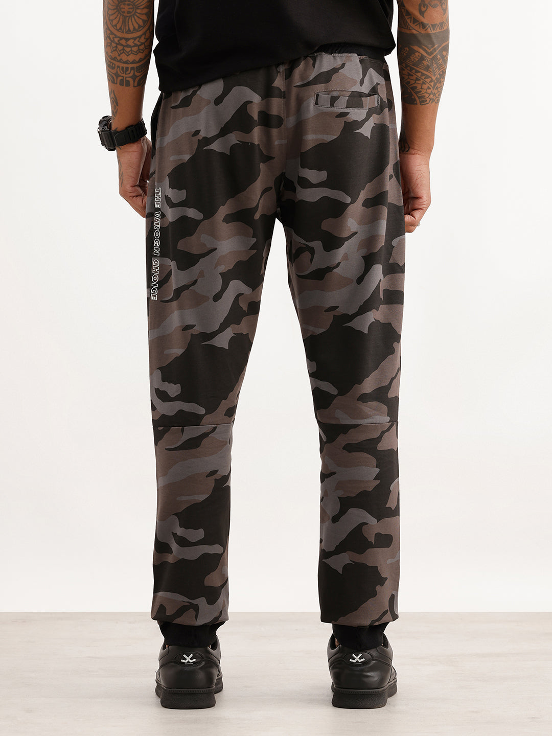 Slim Fit AOP Knitted Jogger | Black