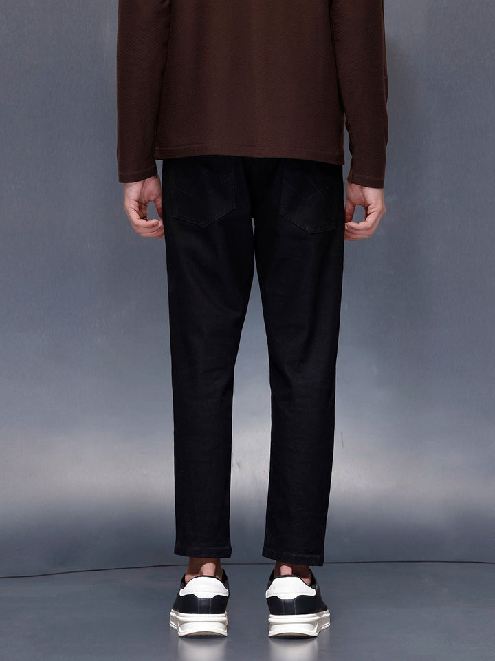 Men’s solid skinny-fit black jeans | Black