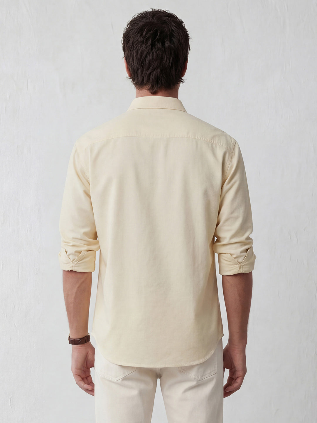 Solid Oversized Textured Shirt | Beige
