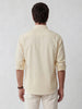 Solid Oversized Textured Shirt | Beige