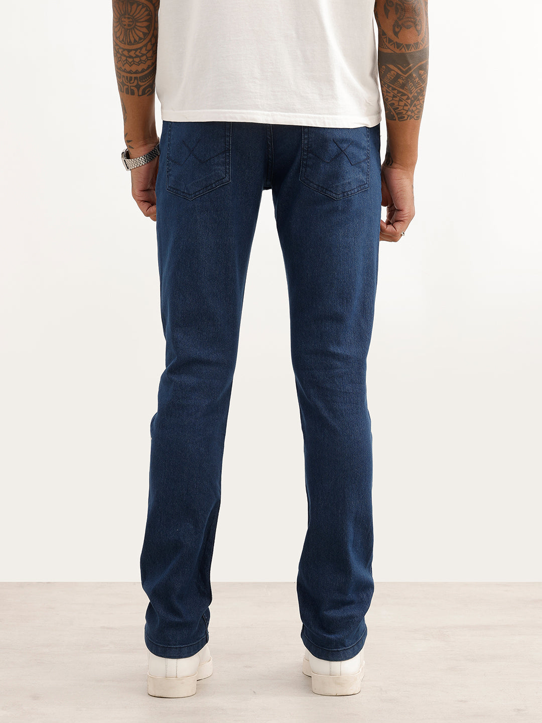 Solid Slim Fit Denim Jeans | Dark Blue