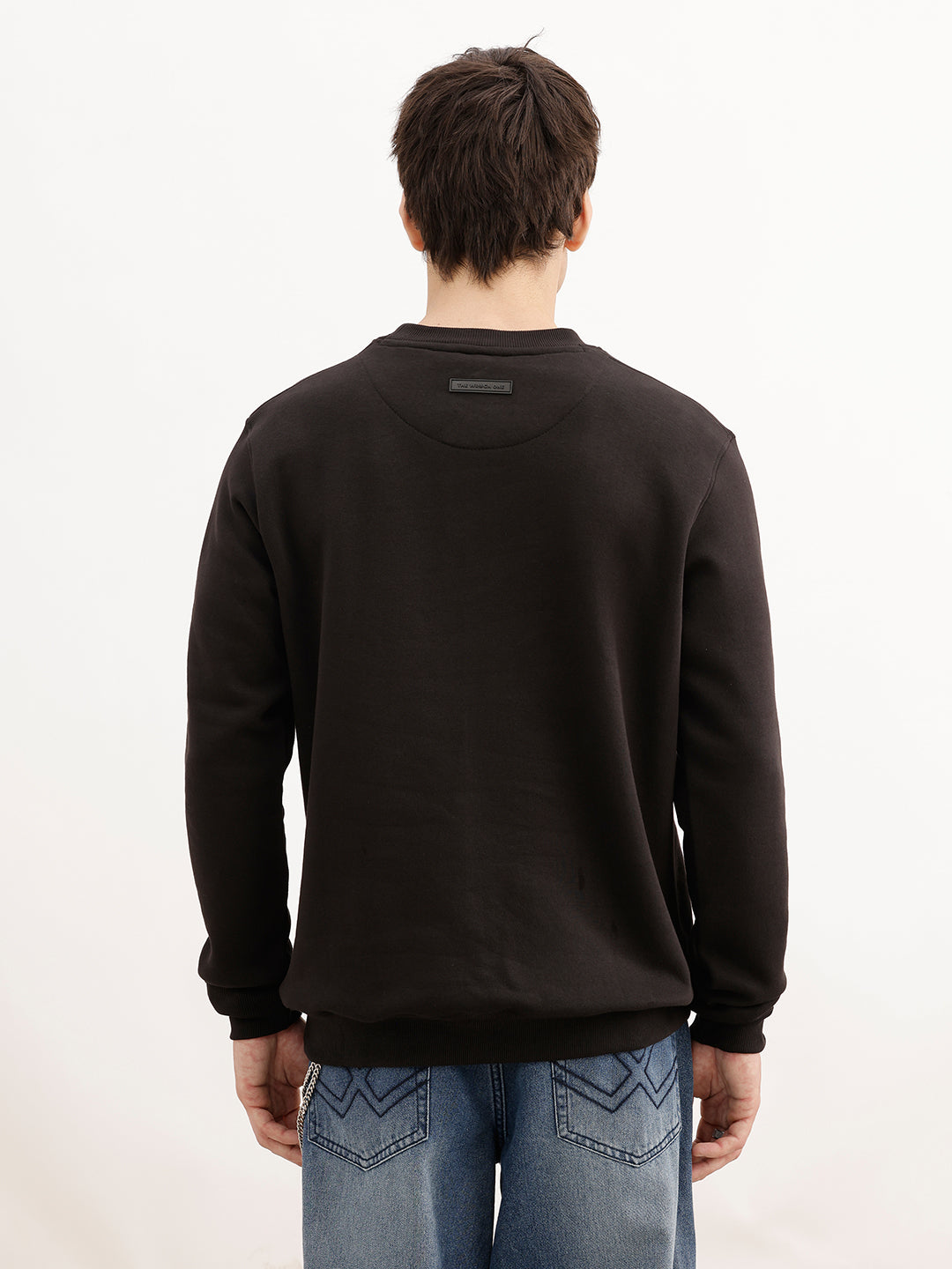 Regular Fit Placement Printed Sweatshirt | Black | WSS02FSRE1102W