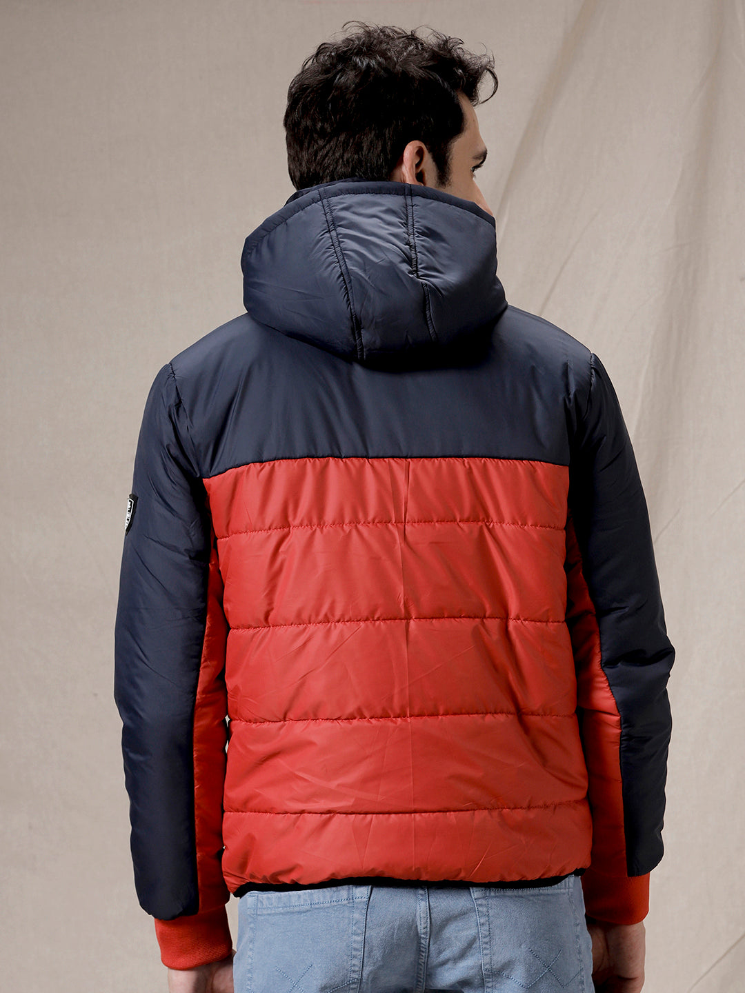 Colourblocked Hooded Puffer Jacket