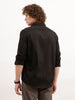 Solid Regular Fit Full Sleeve Shirt | Black