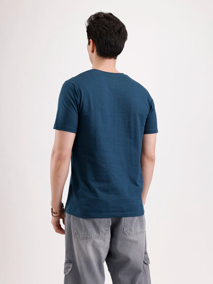 Casual Foil Printed T-Shirt   |  Teal