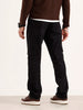Relaxed Fit Cargo Denim Jeans | Black