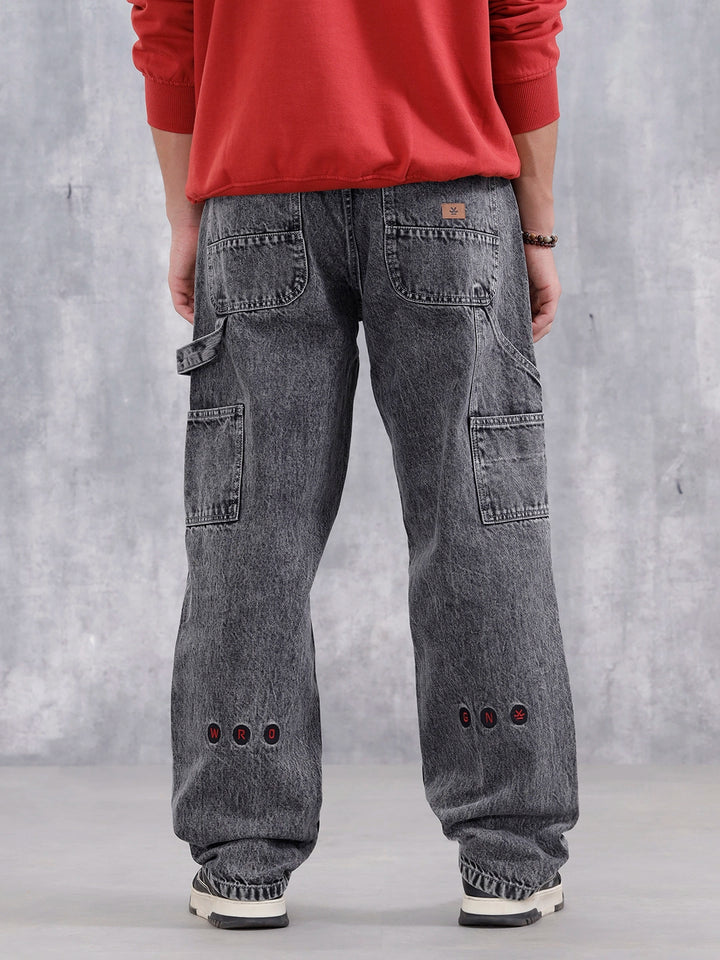 Men's Loose Fit Carpenter Cargo Jeans | Grey