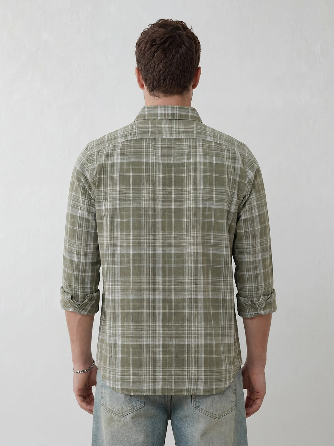Slim Fit Checkered Shirt | Green