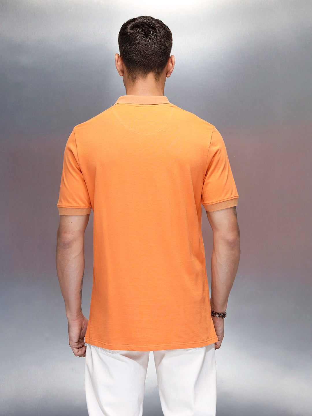Men's Casual Slim Fit Polo T-Shirt | Orange