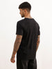 Washed Slim Fit Placement Printed T-Shirt | Black
