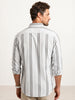 Textured Slim Fit Striped Shirt | White