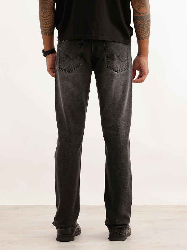 Faded Straight Fit Denim Jeans | Grey