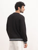 Classic Contrast Sleeve Sweatshirt | Black