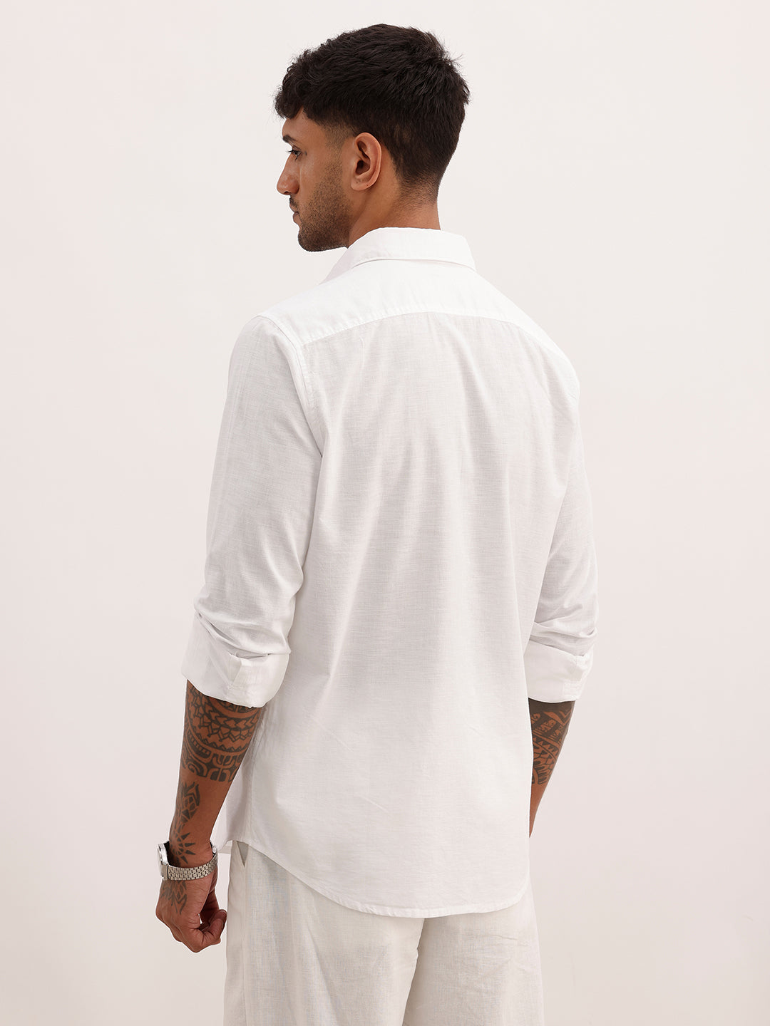 Classic Regular Fit Solid Shirt | White | WRSH0635M